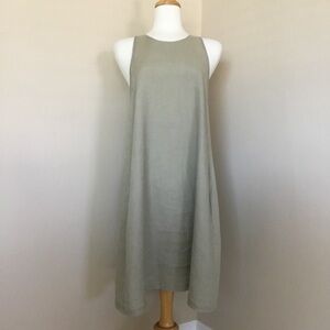 United Colors of Benetton Dress Pure Linen Sleeveless Khaki Size M